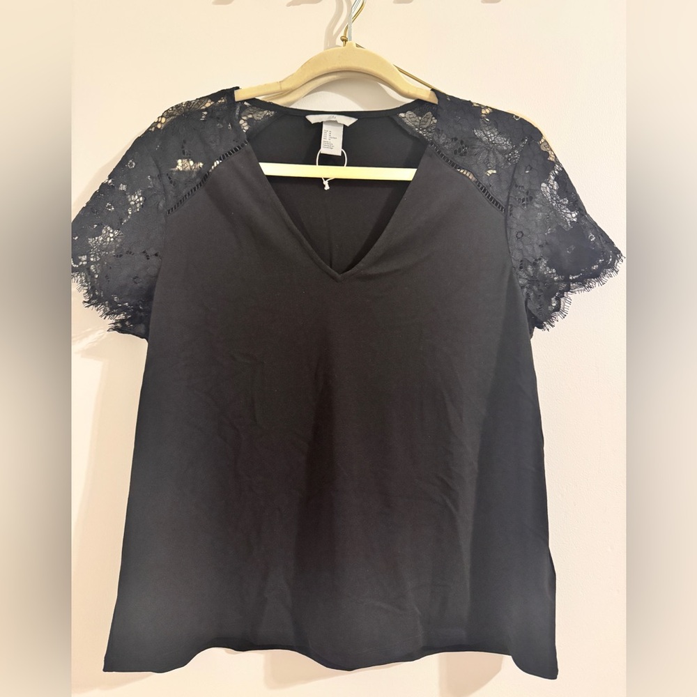 H&M Black Lace Top